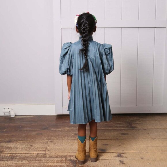 Tia Cibani Harriet Pleated Frock Dress - Hunter Green size 7/8 - Picture 3 of 8